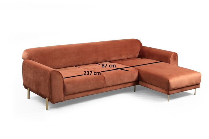 Atelier Del Sofa Sofá-Cama de Esquina Color Canela